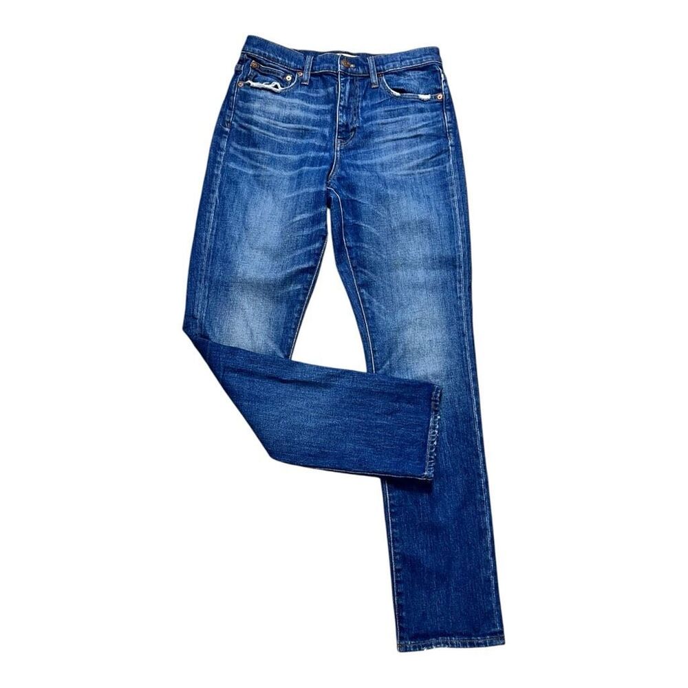 Madewell The High-Rise Slim Boyfriend Blue Denim Jeans Women Size 26 Cotton